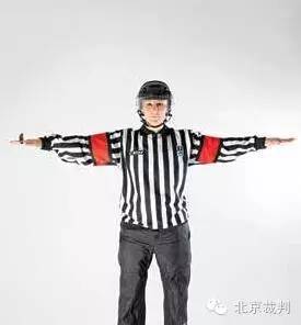 手势裁判,冰球比赛进球裁判手势
