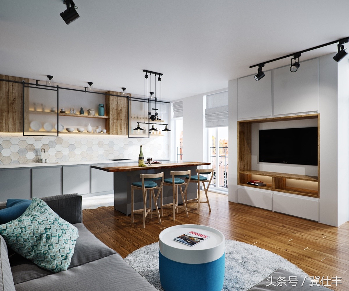 刀把型89㎡两居，老外设计师操刀，瓷砖很出彩，儿童房很温馨