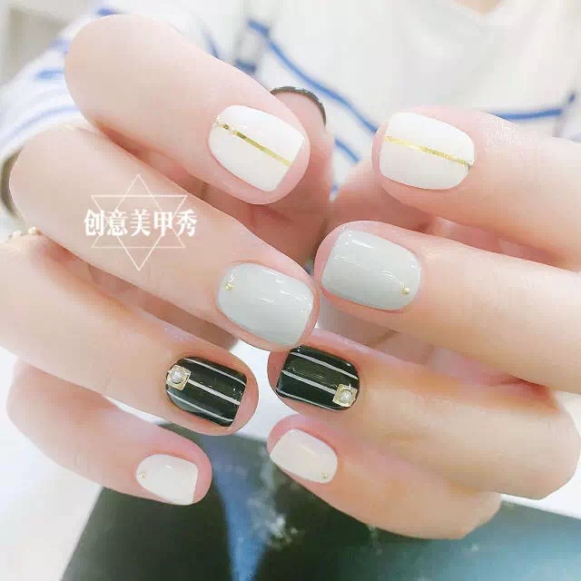 胖手显白简单美甲,短胖手适合做什么美甲