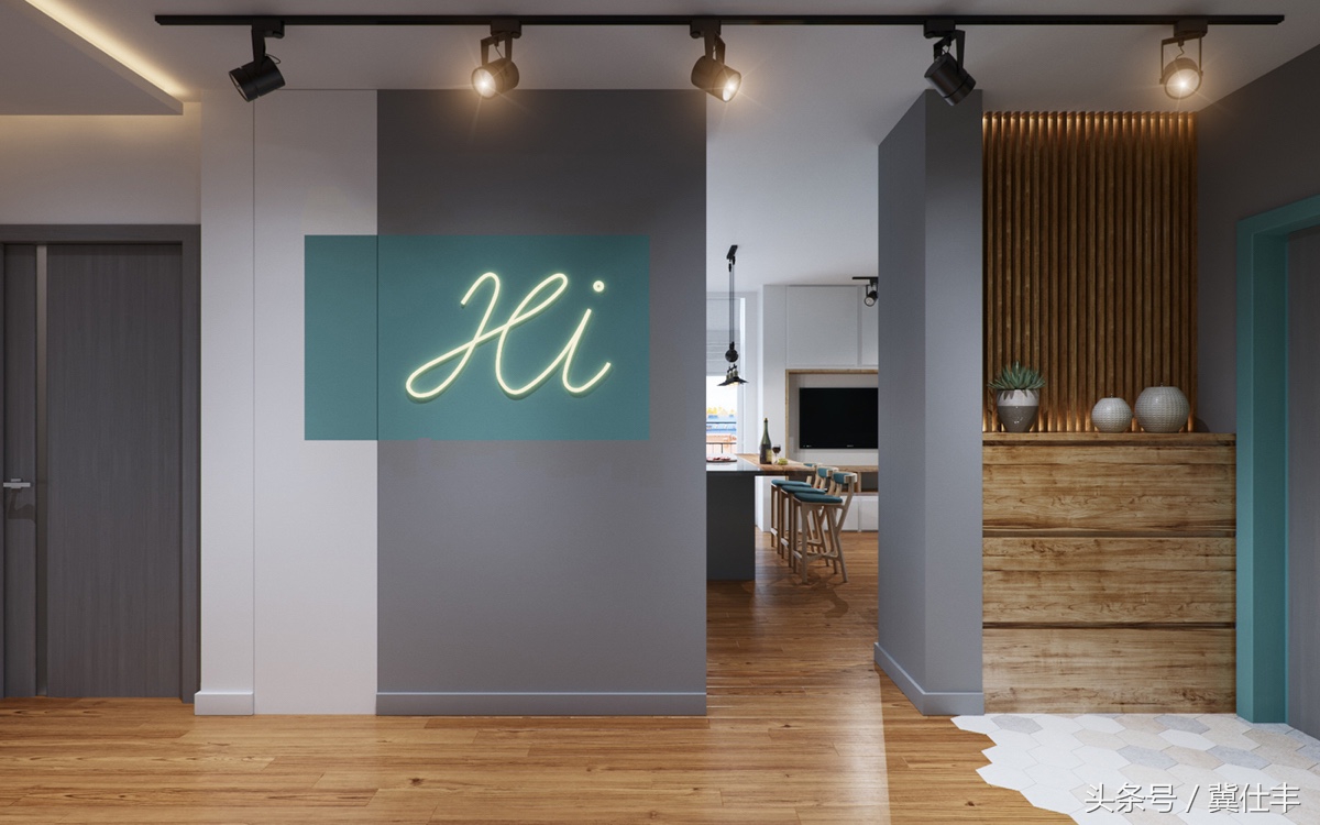 刀把型89㎡两居，老外设计师操刀，瓷砖很出彩，儿童房很温馨