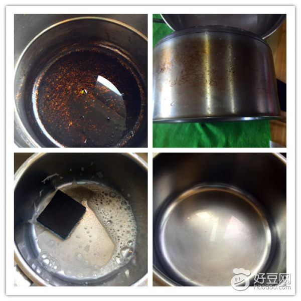 百洁布怎么把不锈钢锅刷干净,去除顽固污渍洗锅百洁布
