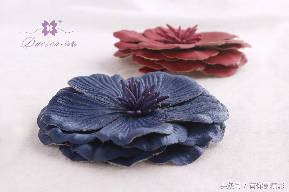 环保PU皮革仿真花卉发饰品欧美风PU皮革发夹发箍朵森饰品批发