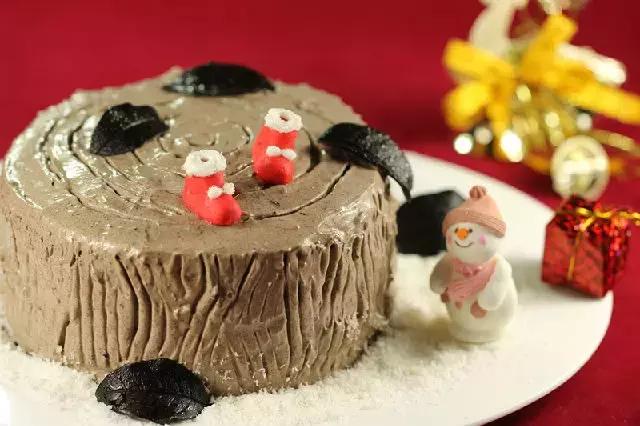 圣诞树桩蛋糕,圣诞节各种蛋糕做法