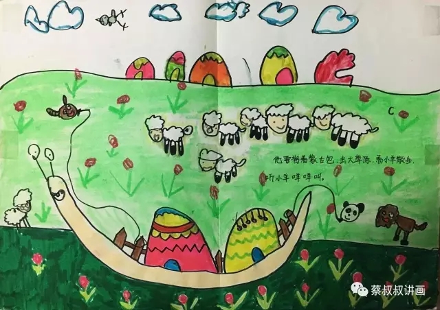 有关蜗牛的画儿童,蜗牛故事绘画