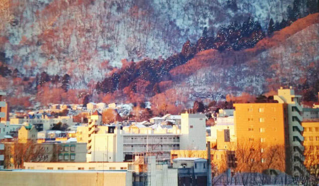 北海道函馆山雪景,冬天北海道函馆