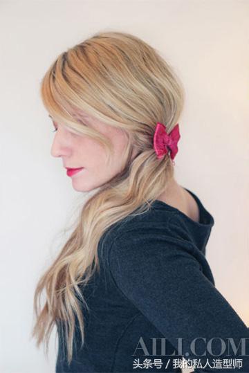 蝴蝶结发夹和发圈怎么扎头发,蝴蝶结发夹的发型怎么扎才好看