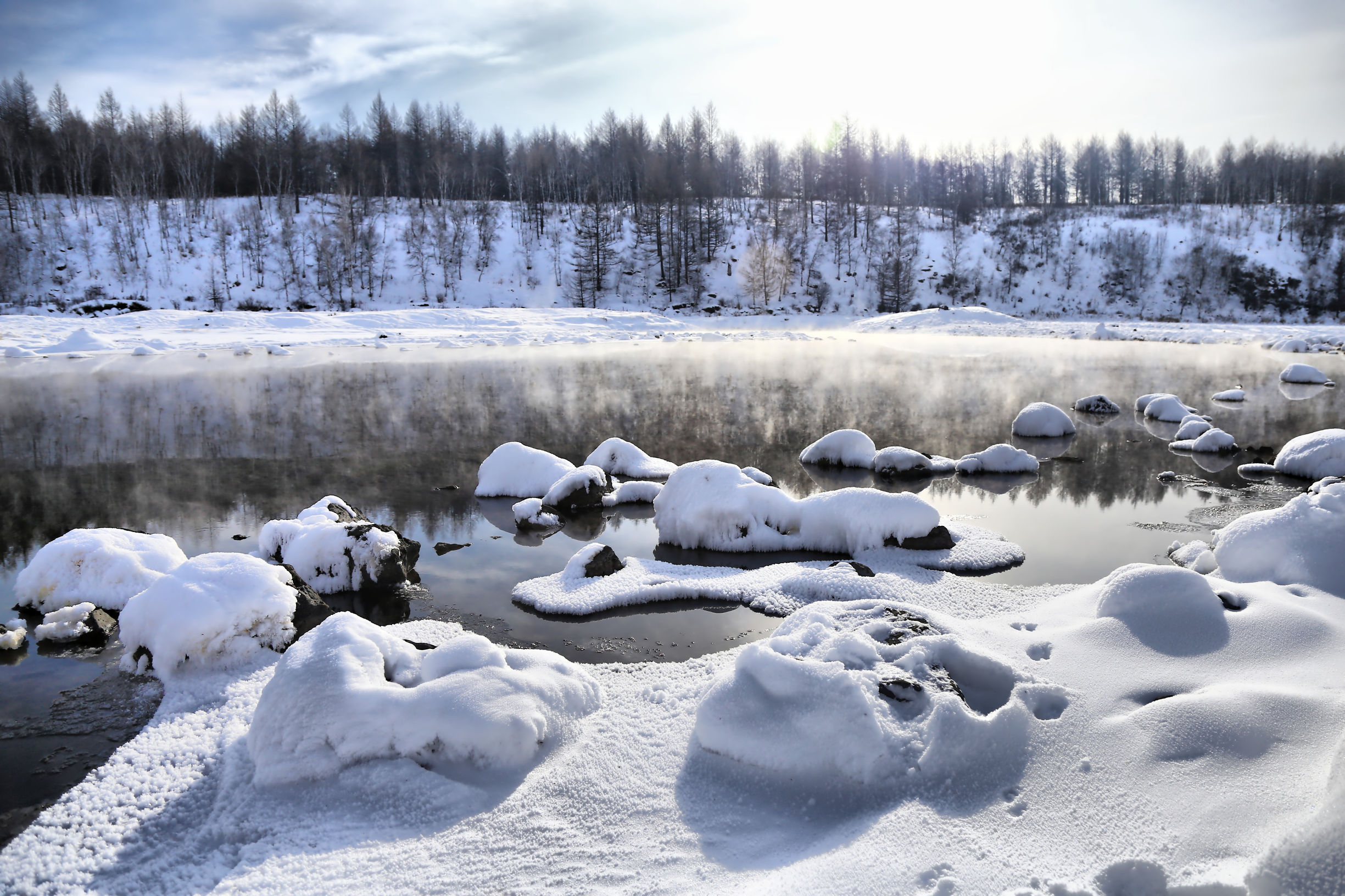 穿越内蒙古大草原雪景,来内蒙古大草原看雪
