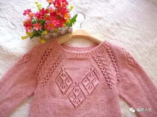 从上往下织镂空花套头衫花样图解,男大童套头衫从上往下织图解