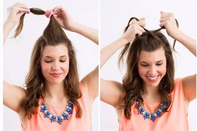 鱼尾辫教程慢动作中长发,鱼尾辫半披发