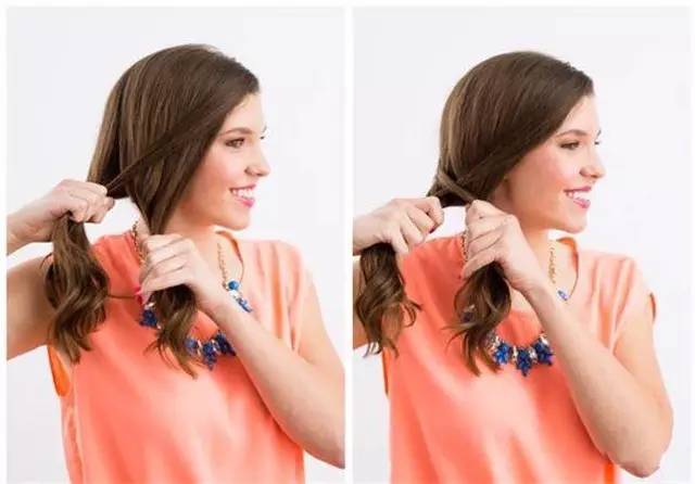 鱼尾辫教程慢动作中长发,鱼尾辫半披发