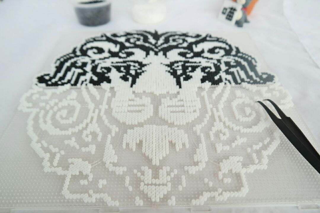 黏土招财猫装饰画,龙猫撑高级灰创意画