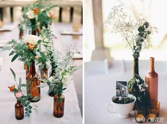 酒瓶摆件大全简单又漂亮,手工玫瑰花花瓶摆件