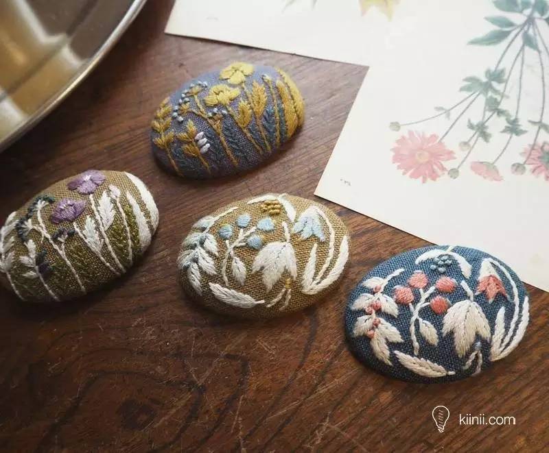 日本刺绣艺术家AliceMakabe的清新刺绣小品