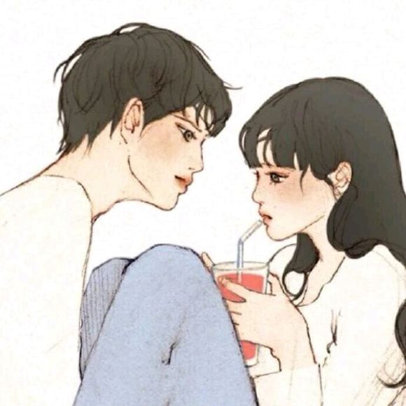 不明显的情侣头像动漫图自取,无水印情侣头像甜蜜双人图文