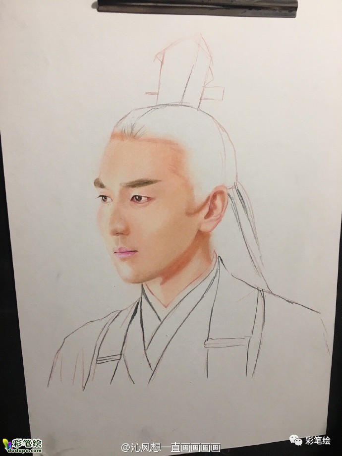 神似！彩铅画三生三世十里桃花中的姑姑白浅和太子夜华