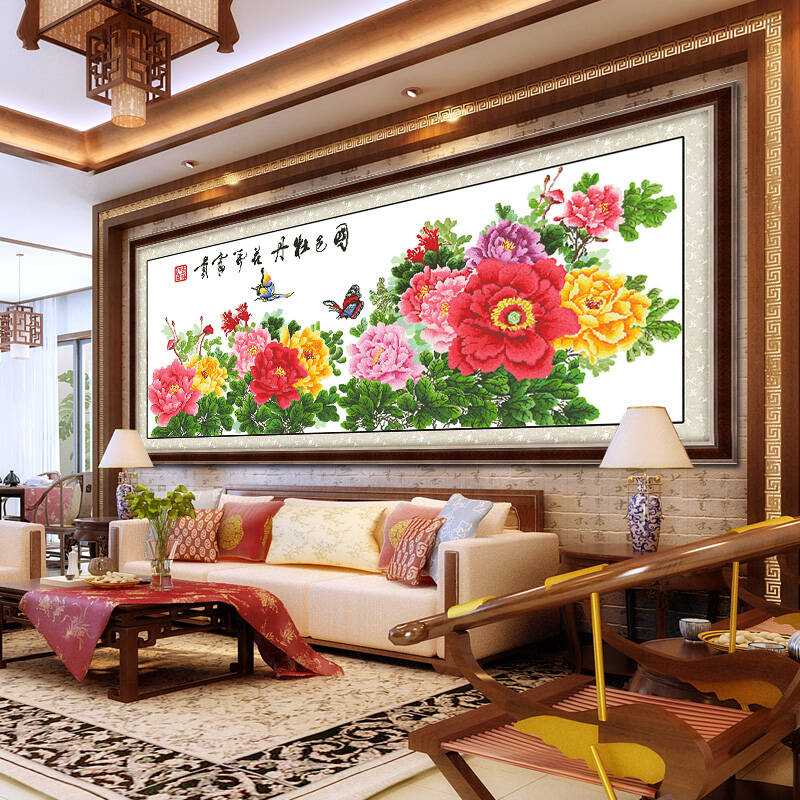 客厅牡丹图花开富贵什么尺寸好,花开富贵牡丹图大尺寸挂客厅行吗