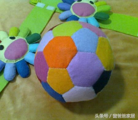 diy足球手工作品,创意diy手工缝制足球