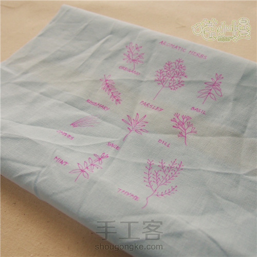 香草花刺绣,手工绣香草视频教程