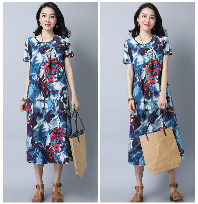 充满韵味，让人向往的民族风棉麻长裙