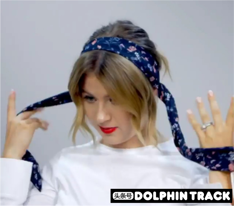 法式珍珠发带短发编发教程,适合中短发的编发ins