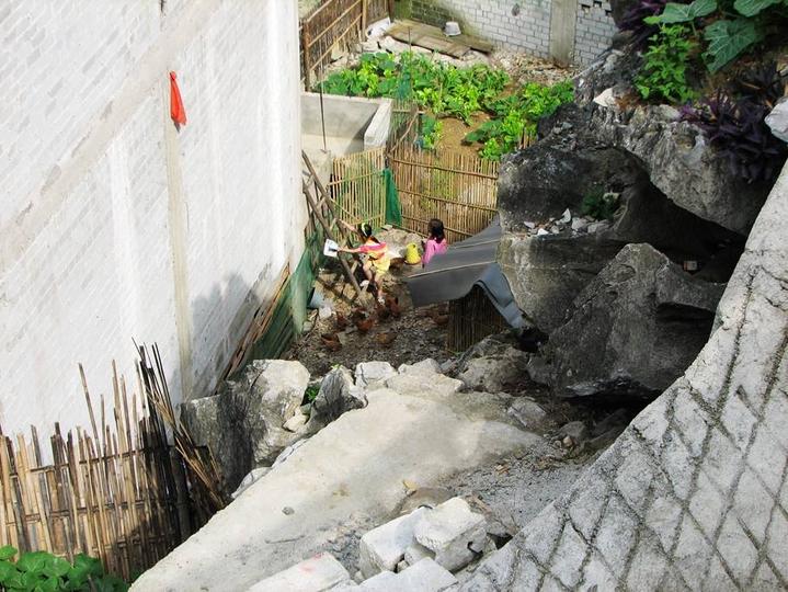 田东大石山区有个别墅村，蔬菜种在屋顶上