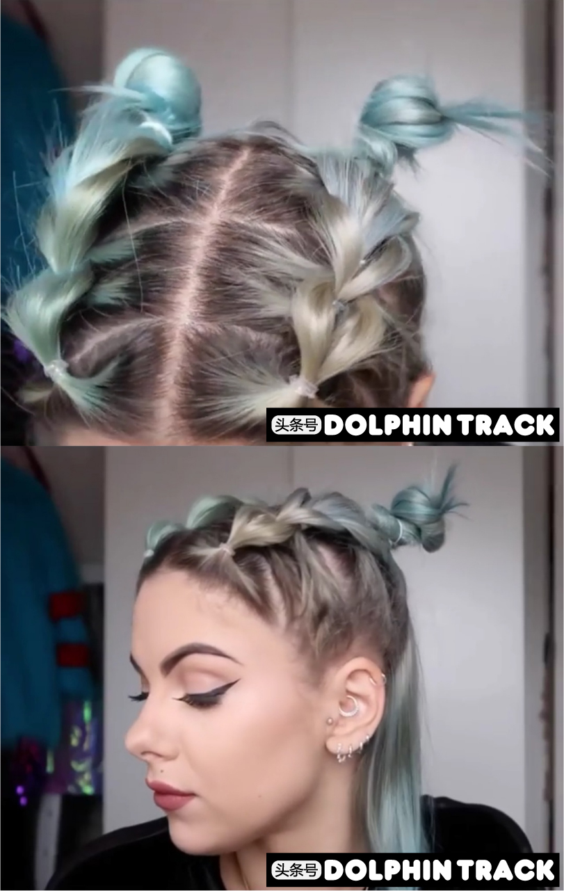 法式珍珠发带短发编发教程,适合中短发的编发ins