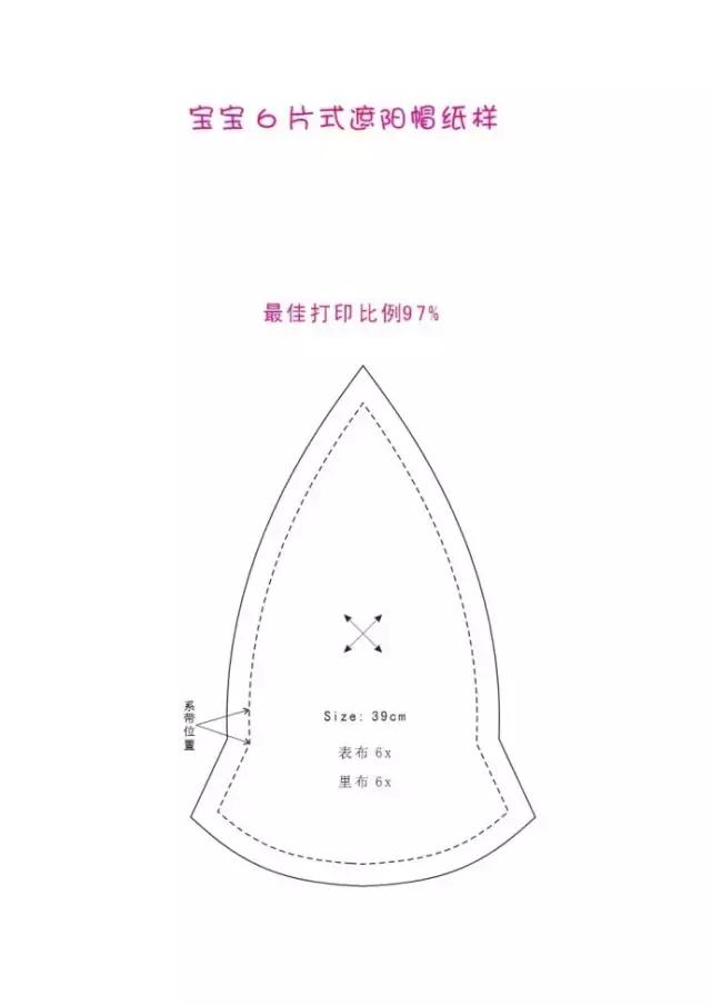 韩国新款遮阳帽打版纸样,六片式遮阳帽制作教程