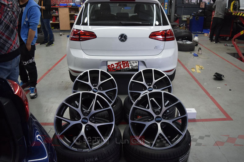 高尔夫7.5r-line17寸轮毂改装案例,高尔夫改装19寸bbs轮毂