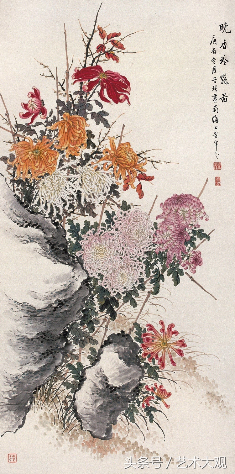 缪谷瑛国画菊花,缪谷瑛菊花画法
