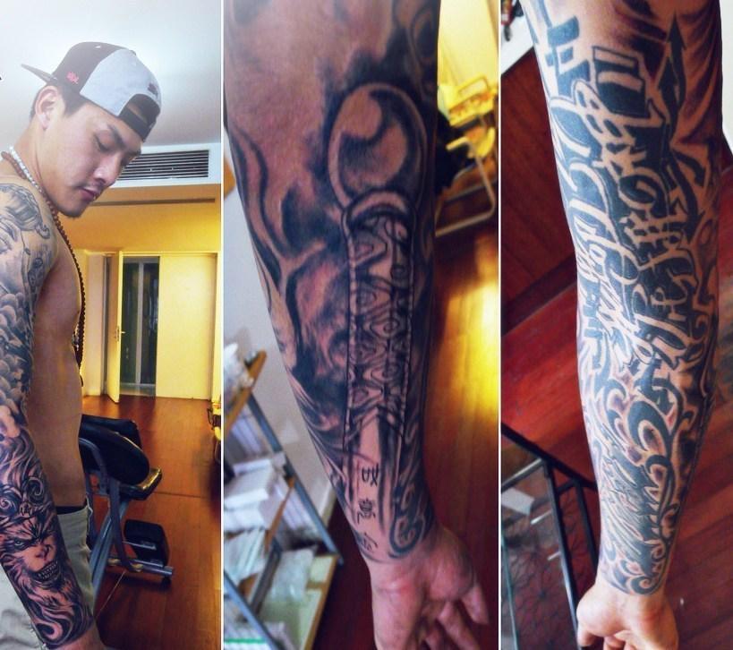 中国国脚的霸气纹身,郑智纹身感人,权健核心同花顺纹身抢眼