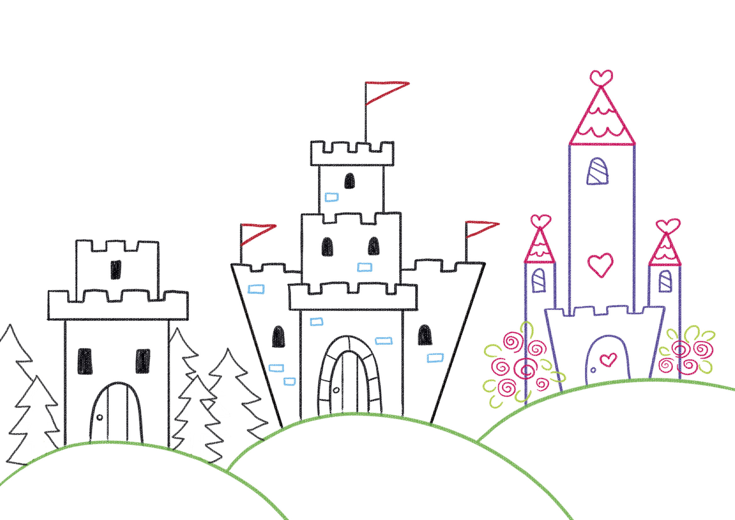 简单的画城堡的方法,画城堡简单漂亮六年级一等奖