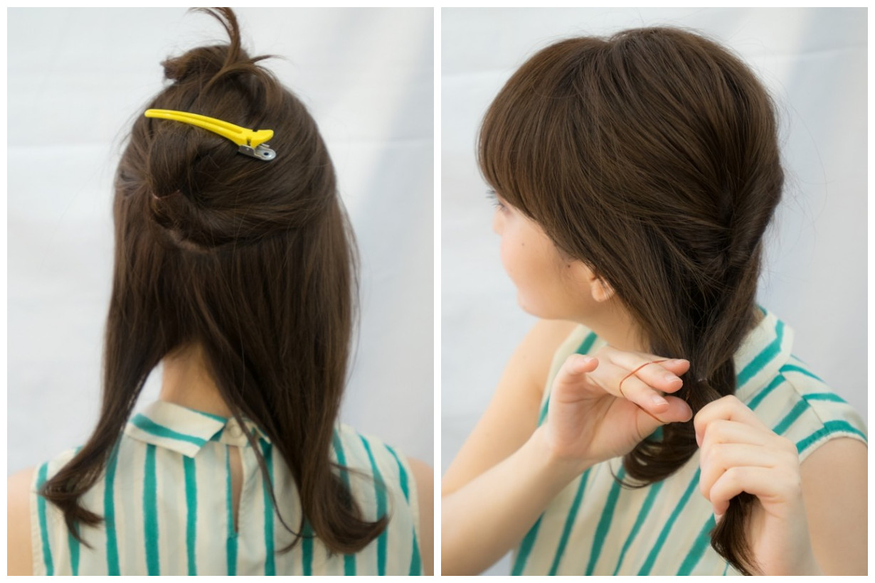 长发编发教程文静型,文静乖巧发型编发教程