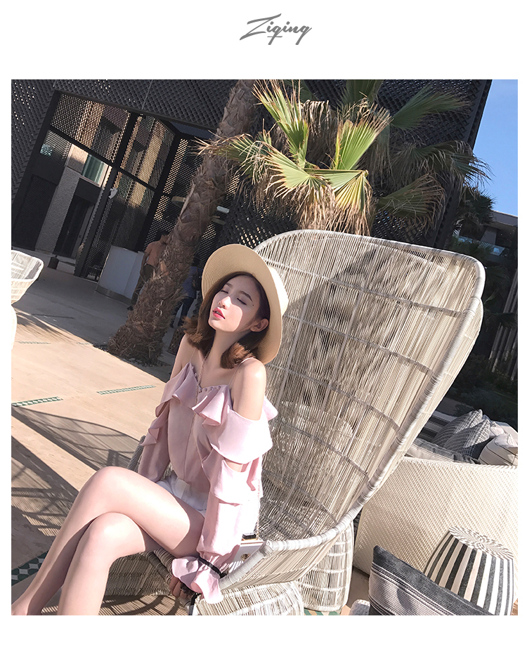 only新款百搭雪纺衫,粉红色潮流雪纺衫