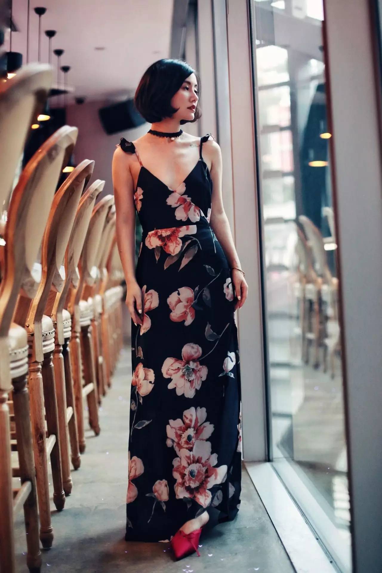 草绒连衣裙高档,小花裙连衣裙中长款