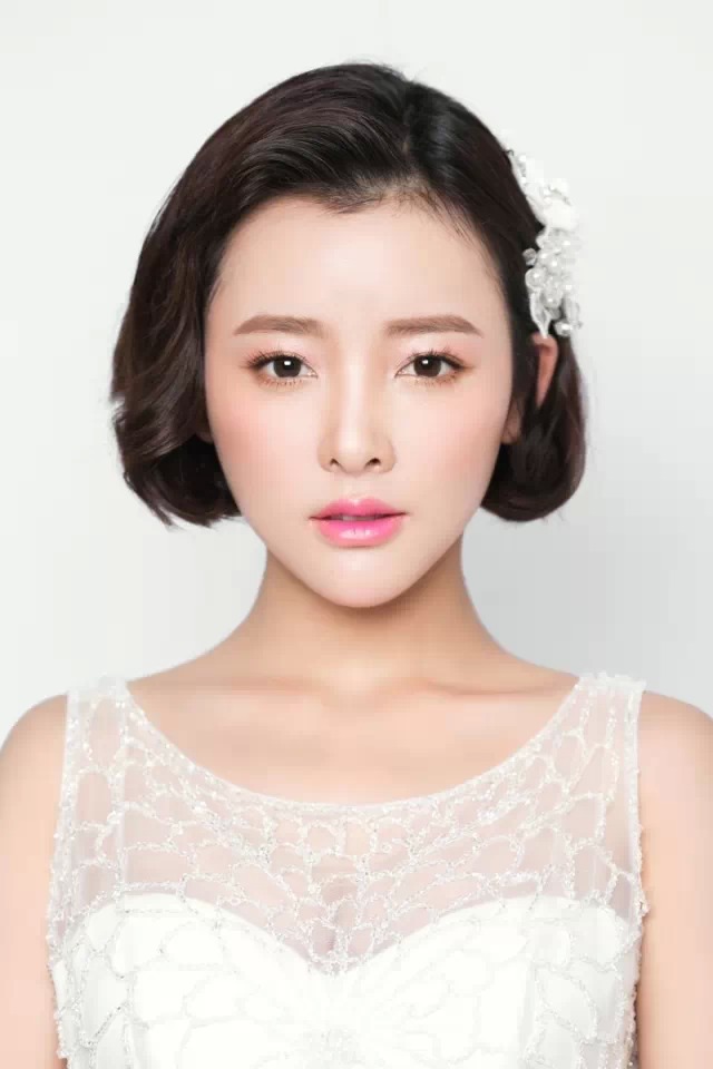 新娘短发造型全身,短发新娘造型图片大全