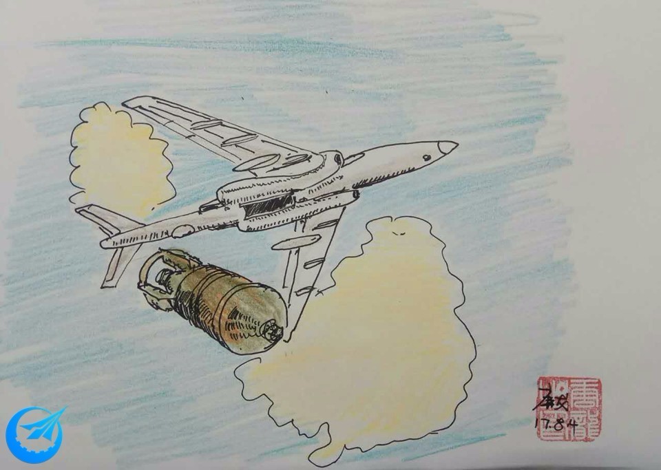 铅笔彩绘后的“航空飞镖”，别有一番战地风味