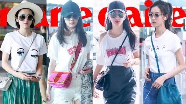 有了大幂幂的基础款女神示范，我把海量白底印花美T穿了个遍