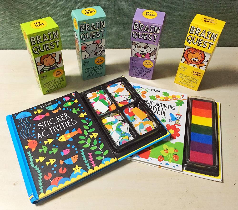 「原版补团」高颜值进*爆口**品:Usborne贴纸书+手指画套装BQ问答卡