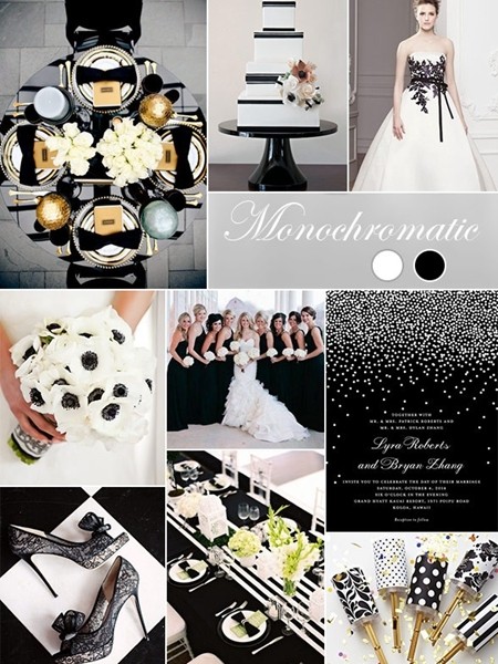 婚礼色彩风格,四种颜色的婚礼