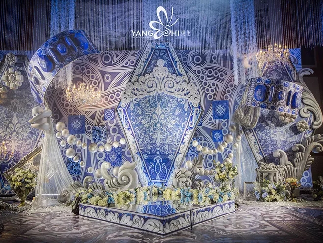 户外婚礼场景布置效果图,红色系婚礼户外布置场景