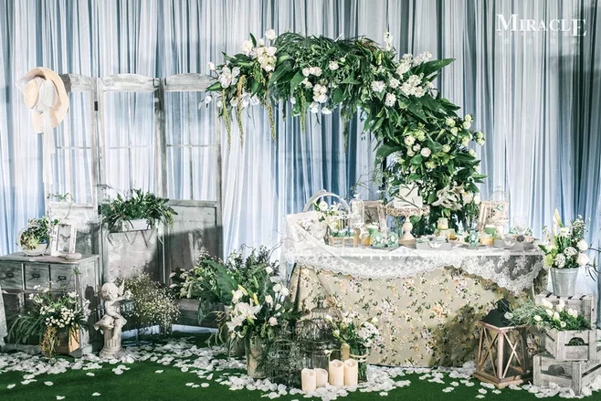 户外婚礼场景布置效果图,红色系婚礼户外布置场景