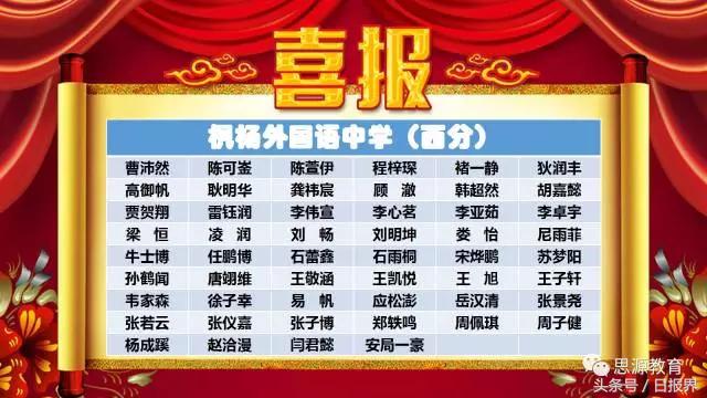 思源学校今年小升初试卷,喜报小升初