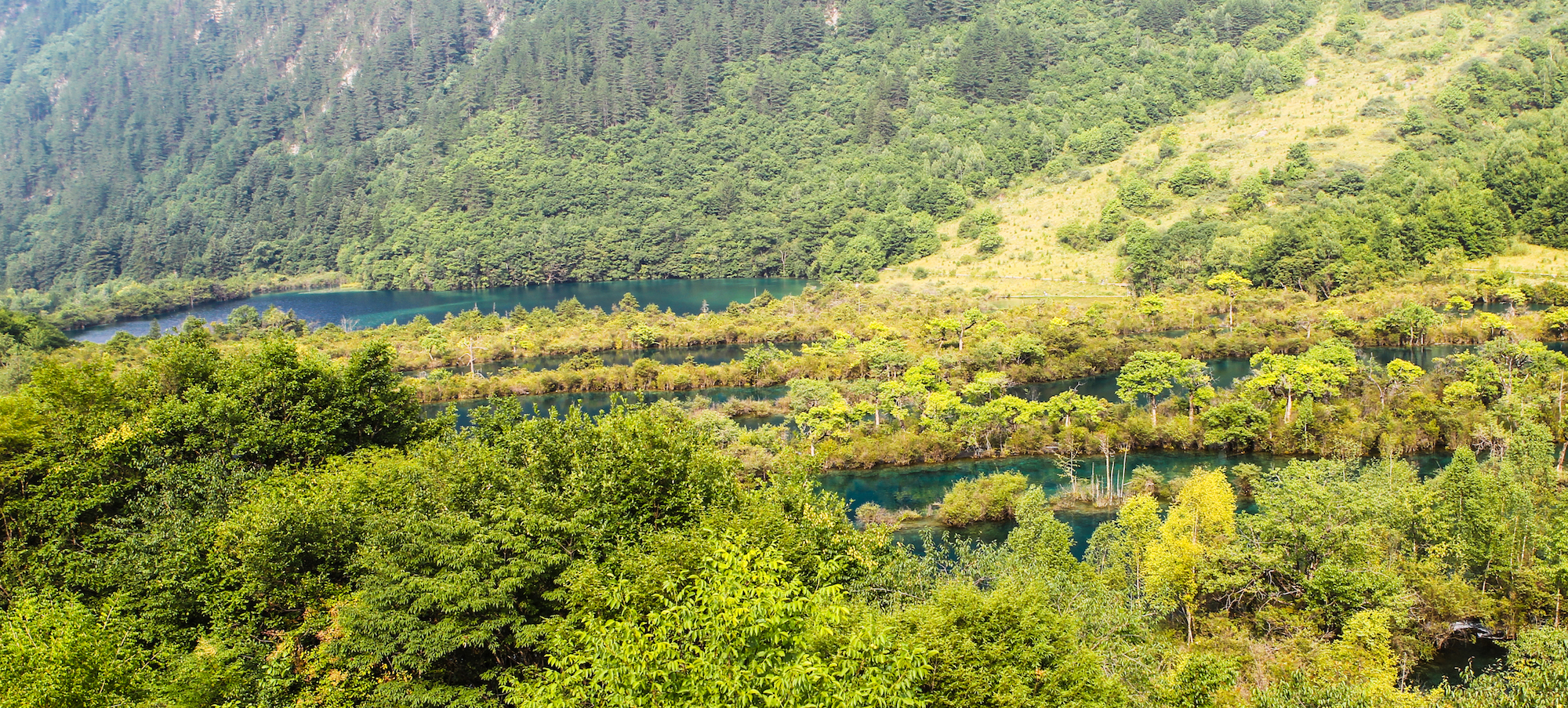 地震前的九寨沟美景,航拍地震前九寨沟所有景点