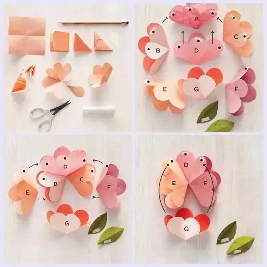 幼儿园手工卡纸花,幼儿园卡纸手工花教程