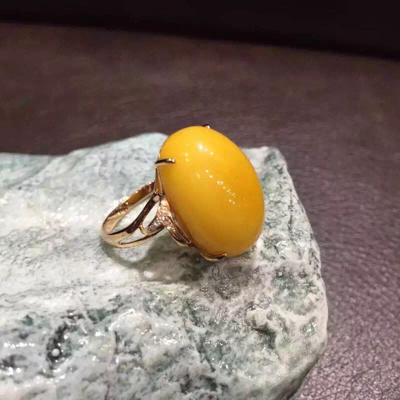 蜜蜡琥珀戒指,蜜蜡戒指精品欣赏