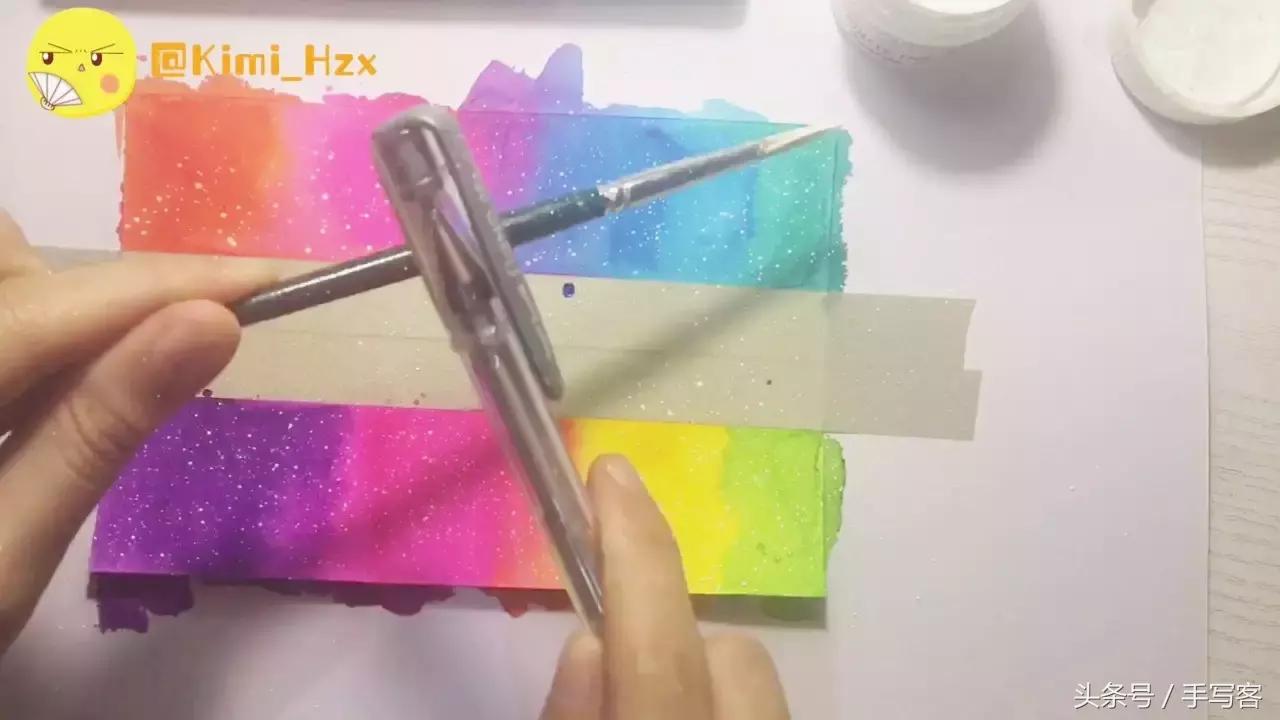 七夕快到了，亲手做一张彩虹手写染卡送给Ta吧~