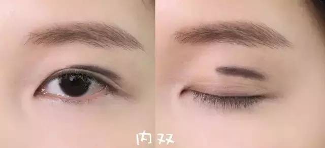 一个内双一个多眼皮眼妆教程,适合单眼皮内双眼妆正确画法