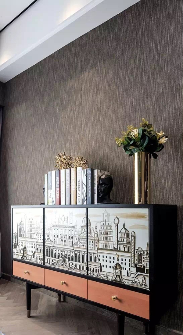 包头御融观邸效果图,包头富力113平米三室两厅装修