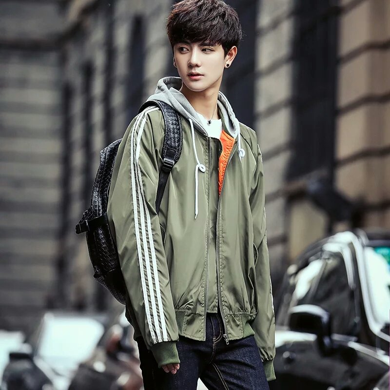 宽松薄棉外套,外套男秋季潮流百搭宽松