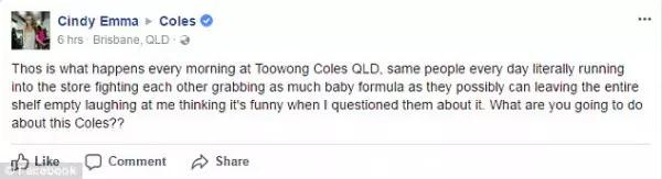 疑澳洲华人妈妈组团在Coles狂扫奶粉!引发当地民愤